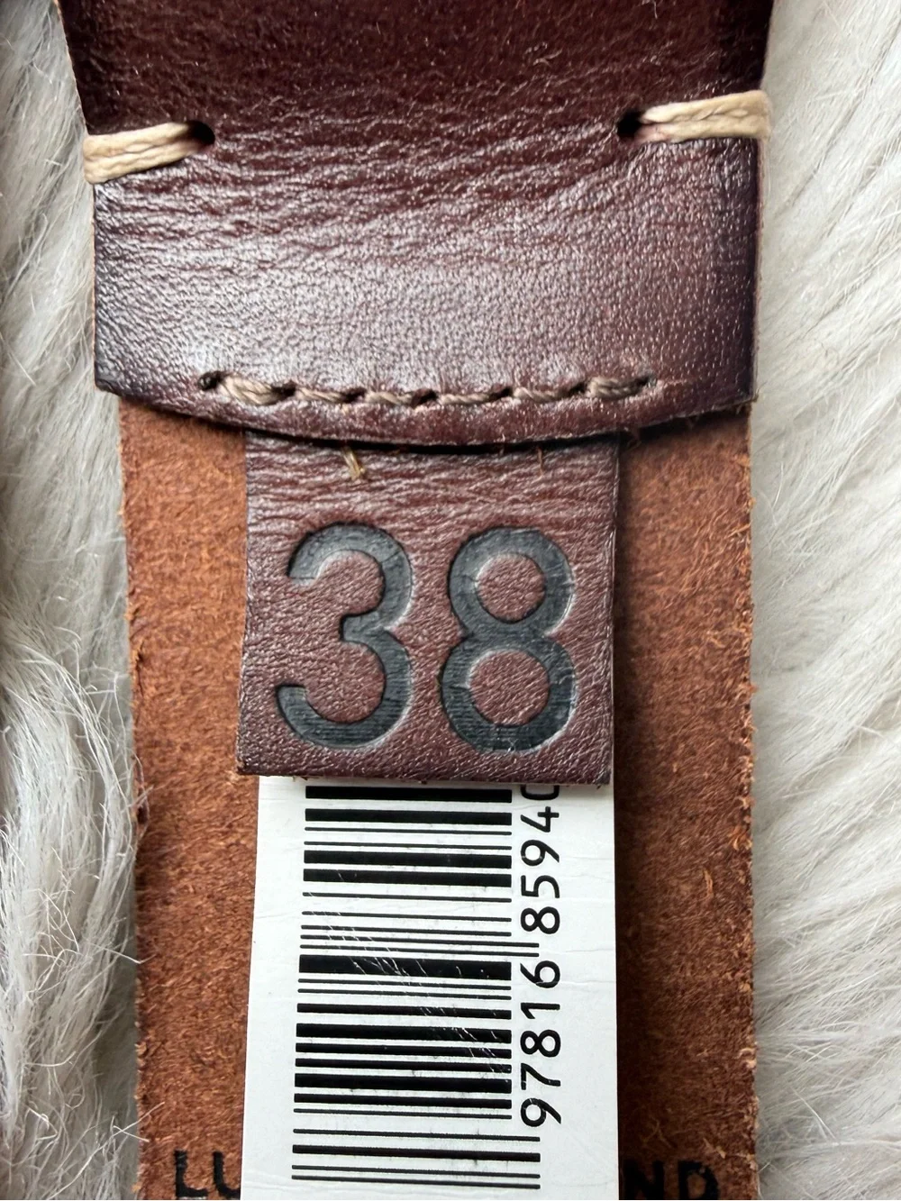 Lucky Brand Brown Leather D-Ring Belt Size 38 Western Cowboy Silver Tone NWT